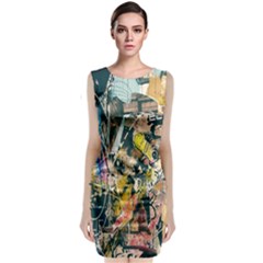 Art Graffiti Abstract Lines Classic Sleeveless Midi Dress by Nexatart