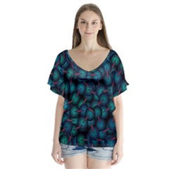 Background Abstract Textile Design Flutter Sleeve Top by Nexatart