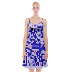 Qr Code Congratulations Spaghetti Strap Velvet Dress by Nexatart