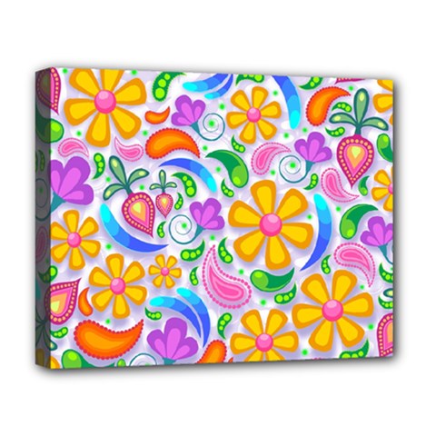 Floral Paisley Background Flower Deluxe Canvas 20  X 16   by Nexatart
