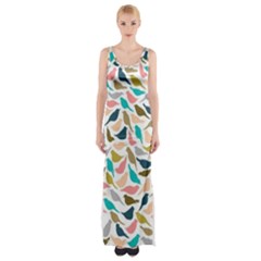 Colorful Birds Maxi Thigh Split Dress by Brittlevirginclothing