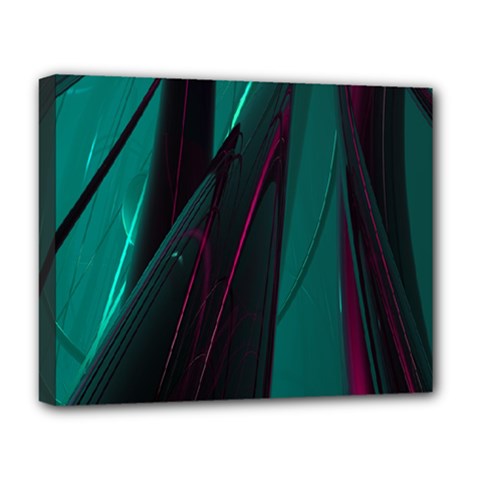 Abstract Green Purple Deluxe Canvas 20  X 16   by Nexatart