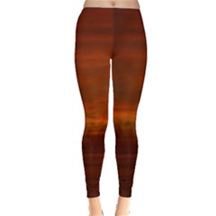 Red Sunset On The Water Leggings  by SusanFranzblau