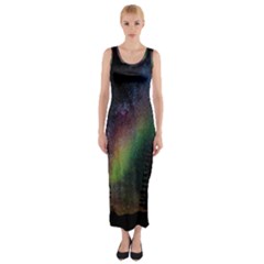 Starry Sky Galaxy Star Milky Way Fitted Maxi Dress by Nexatart