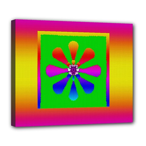 Flower Mosaic Deluxe Canvas 24  X 20   by pepitasart