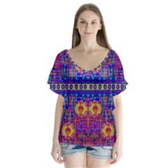 Festive Decorative Moonshine Flutter Sleeve Top by pepitasart