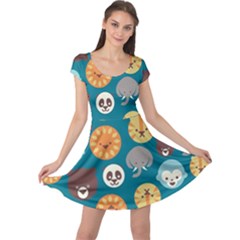 Animal Pattern Cap Sleeve Dresses by Nexatart