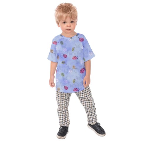 Ladybug Blue Nature Kids  Raglan Tee by Nexatart