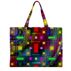Art Rectangles Abstract Modern Art Zipper Mini Tote Bag by Nexatart