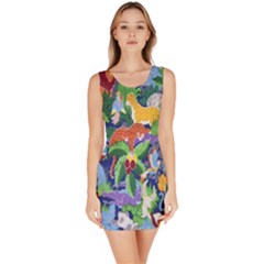 Animated Safari Animals Background Sleeveless Bodycon Dress by Nexatart