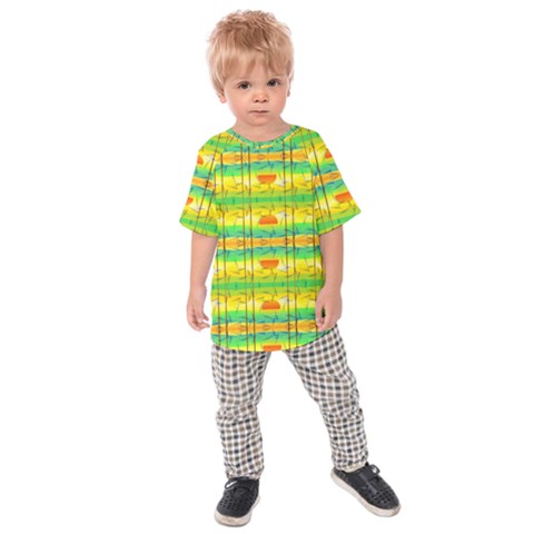 Birds Beach Sun Abstract Pattern Kids  Raglan Tee by Nexatart