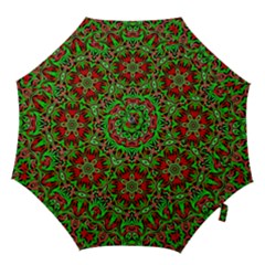Christmas Kaleidoscope Pattern Hook Handle Umbrellas (medium) by Nexatart