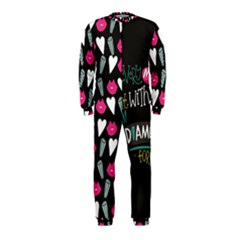 My Every Moment Spent With You Is Diamond To Me / Diamonds Hearts Lips Pattern (black) Onepiece Jumpsuit (kids) by FashionFling