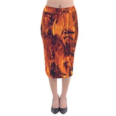 Fire Easter Easter Fire Flame Velvet Midi Pencil Skirt by Nexatart