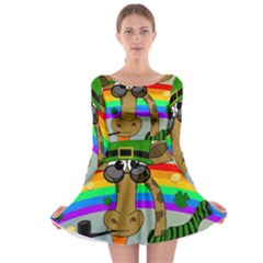Irish Giraffe Long Sleeve Skater Dress by Valentinaart