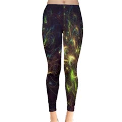 Fractal Flame Light Energy Leggings  by Nexatart