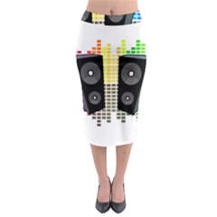 Loudspeakers - Transparent Midi Pencil Skirt by Valentinaart