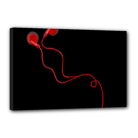 Earphones  Canvas 18  X 12  by Valentinaart