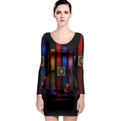 Energy Of The Sound Long Sleeve Bodycon Dress by Valentinaart