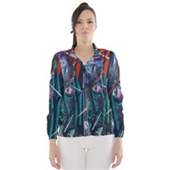 Graffiti Art Urban Design Paint Wind Breaker (women) by Nexatart
