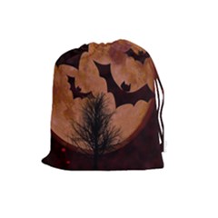 Halloween Card Scrapbook Page Drawstring Pouches (large)  by Nexatart