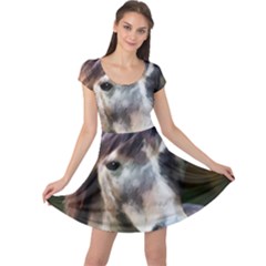 Horse Horse Portrait Animal Cap Sleeve Dresses by Nexatart