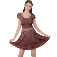 Leather Snake Skin Texture Cap Sleeve Dresses by Nexatart