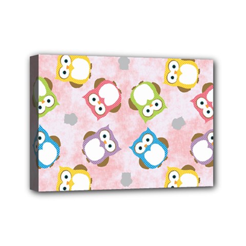 Owl Bird Cute Pattern Mini Canvas 7  X 5  by Nexatart
