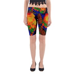 Parakeet Colorful Bird Animal Yoga Cropped Leggings by Nexatart