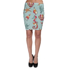 Seahorse Seashell Starfish Shell Bodycon Skirt by Nexatart