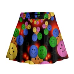 Smiley Laugh Funny Cheerful Mini Flare Skirt by Nexatart