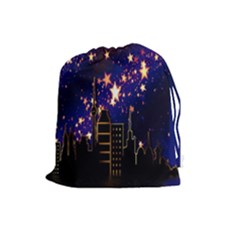 Star Advent Christmas Eve Christmas Drawstring Pouches (large)  by Nexatart