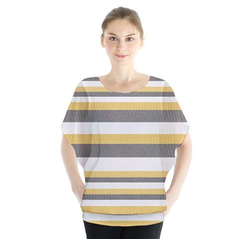 Textile Design Knit Tan White Blouse by Nexatart