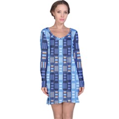 Textile Structure Texture Grid Long Sleeve Nightdress by Nexatart