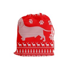 Ugly X Mas Design Drawstring Pouches (large)  by Nexatart