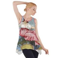 Vintage Art Collage Lady Fabrics Side Drop Tank Tunic by Nexatart