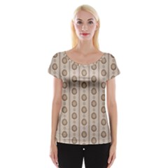 Background Rough Stripes Brown Tan Women s Cap Sleeve Top by Amaryn4rt