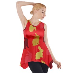 Hare Easter Pattern Animals Side Drop Tank Tunic by Amaryn4rt
