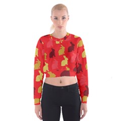 Hare Easter Pattern Animals Women s Cropped Sweatshirt by Amaryn4rt