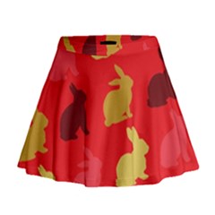 Hare Easter Pattern Animals Mini Flare Skirt by Amaryn4rt