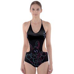 Easter Bunny Hare Rabbit Animal Cut-out One Piece Swimsuit by Amaryn4rt