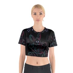 Easter Bunny Hare Rabbit Animal Cotton Crop Top by Amaryn4rt