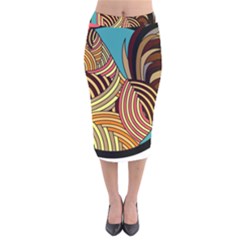 Rooster Poultry Animal Farm Velvet Midi Pencil Skirt by Amaryn4rt