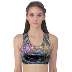 Wave Line Colorful Brush Particles Sports Bra by Amaryn4rt