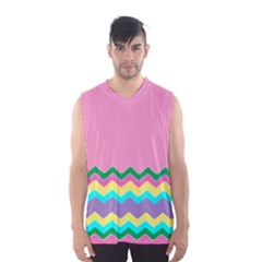 Easter Chevron Pattern Stripes Men s Basketball Tank Top by Amaryn4rt