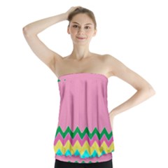 Easter Chevron Pattern Stripes Strapless Top by Amaryn4rt