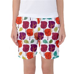 Tree Pattern Background Women s Basketball Shorts by Amaryn4rt