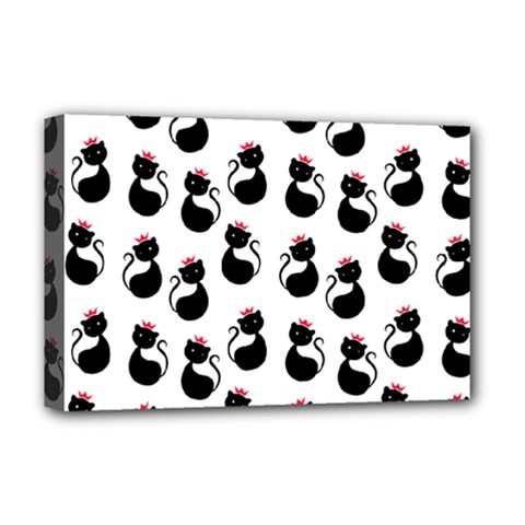 Cat Seamless Animal Pattern Deluxe Canvas 18  X 12   by Amaryn4rt