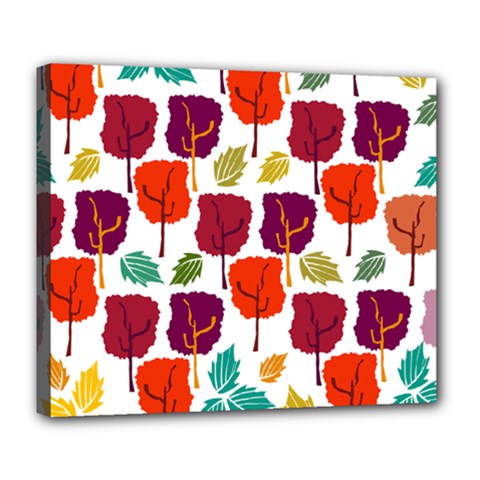 Tree Pattern Background Deluxe Canvas 24  X 20   by Amaryn4rt