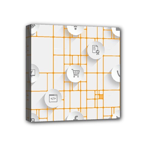 Icon Media Social Network Mini Canvas 4  X 4  by Amaryn4rt